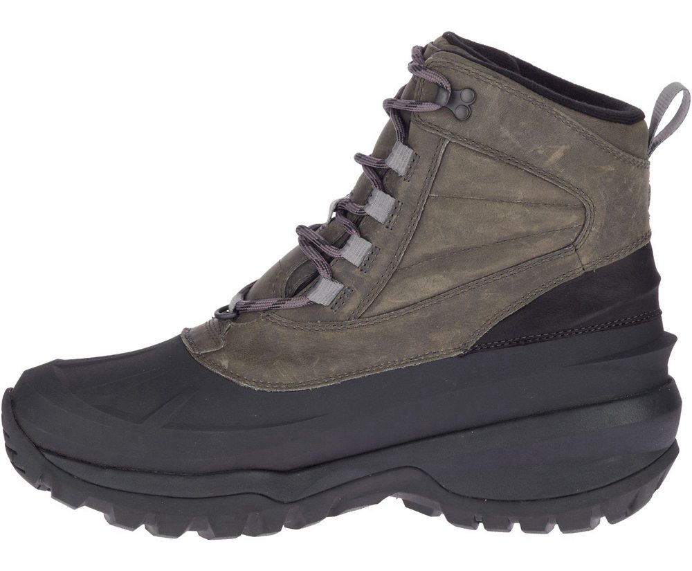 Kozaki Merrell Męskie Szare/Czarne - Thermo Slush Mid Shell Waterproof - 918736-VGQ